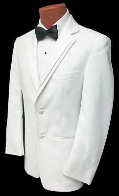 Men's Perry Ellis Virgo White Tuxedo Jacket With Satin Notch Lapels 37R • $50
