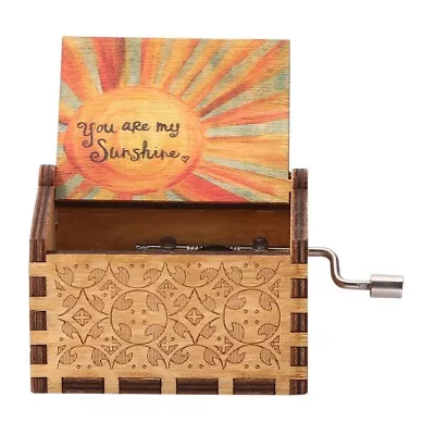 £6.96 • Buy Retro You Are My Sunshine Hand Crank Toy Kid Gift Handmade Wooden Music Box