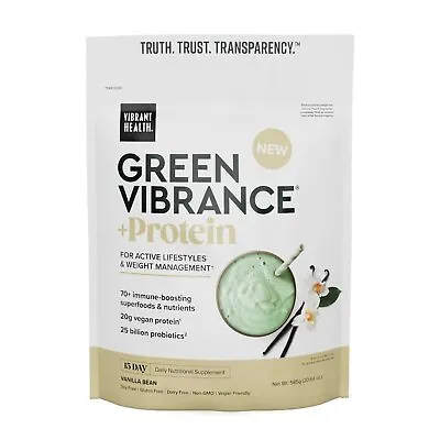 $61.04 • Buy Vibrant Health Green Vibrance With Protein 585g (20.64 Oz) Powder
