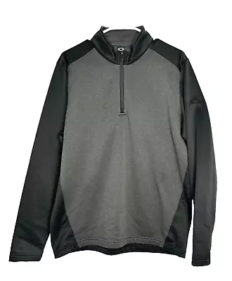 Oakley Men Size M Regular Fit Black Gray 1/4 Zip Polyester Pullover • $18.77