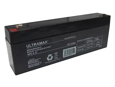 10 (TEN) X New ULTRAMAX 12V 2.3Ah / 2.1Ah Battery For ACCENTA 8 ALARM | BULK BUY • £134.91