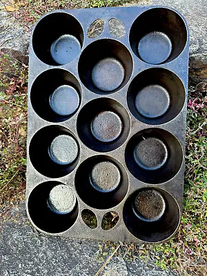 Vintage GRISWOLD Cast Iron NO 10 Popover Muffin Pan 949B Erie PA USA 11Cup EXC! • $125