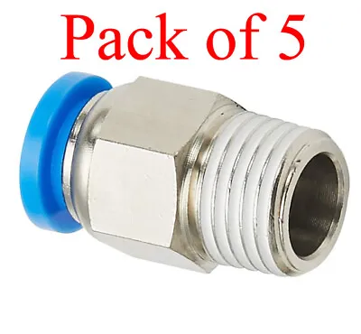 Pneumatic Push In Air Fittings - Male Connector 6mm Hose - 1/8 NPT Thread • $22