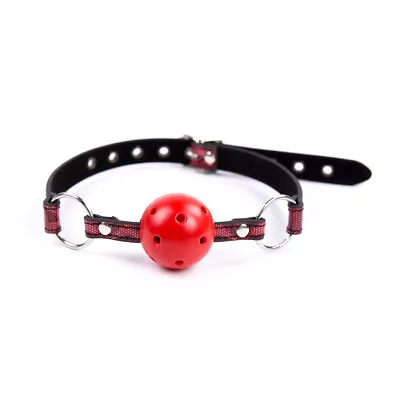 Ball Bondage Oral Fixation Mouth Gag With Head Harness Slave BDSM Adjustable • $6.99