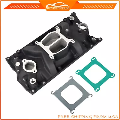 Black Dual Plane Intake Manifold For 96-02 Small Block Chevy SBC Vortec 5.7L • $108.95