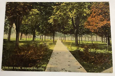 1913 Postcard Miamisburg Ohio Library Park #24 • $3.99