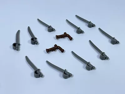 LEGO Brown Flintlock Pistols And Dark Grey Swords Cutlass Pirates • $9.95