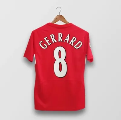 £0.07 • Buy Liverpool X Gerrard #8 Home Champions League Final Retro Football Shirt 2005 XL