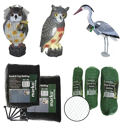 Realistic Decoy Owl With Spinning Head Heron Bird Crow Scarer Pond Netting • £6.99