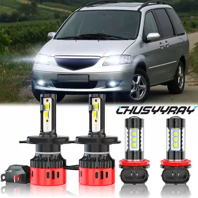 For Mazda MPV 2004-2006 4pc H4 H11 LED Headlight High/Low + Fog Light Bulbs Kit • $39.99