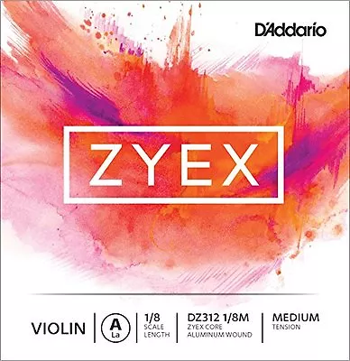 D'Addario Zyex Violin Single A String 1/8 Scale Medium Tension • $18.99