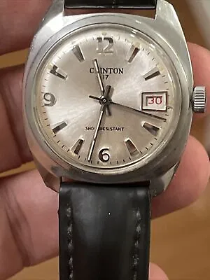 Vintage Clinton 17 Stainless Men's Watch. Great Shape Runs Well. See Pictures • $88