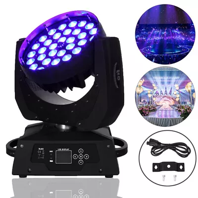 36 X 10W RGBW 4in1 LED Zoom Moving Head 360W Wash Stage Light DMX 16CH DJ Party • $153.99