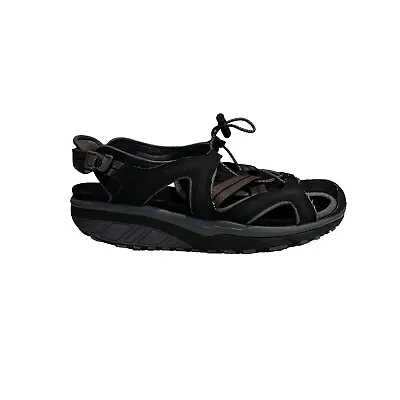 MBT Pivotaxis Black Rocker Toning Walking Sandals Shoes Womens Size 9 9.5 • $49.99