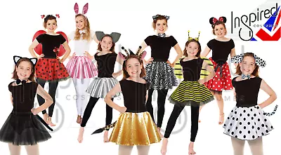 GIRLS Animal World Book Day COSTUME FANCY DRESS SKIRT EARS BOW TAIL SET UK • £10.99