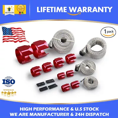 $27.69 • Buy Braided Stainless Steel Hose Sleeving Kit Vacuum Line Fuel Line Radiator Heater