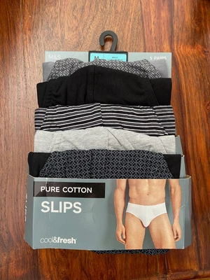 £18 • Buy Bnip 5pk M&s Mens Gents Pure Cotton Cool & Fresh Jersey Slips - M