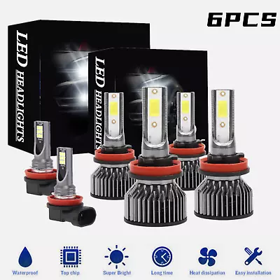 For Ford Fusion 2019-2020 White LED Headlight Hi/Lo+Fog Light Bulbs Kit Combo 6x • $44.99