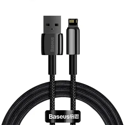 Baseus Tungsten Gold Fast Charging Data Cable USB To IPhone 2meter Long 2.4Amp • $16.95