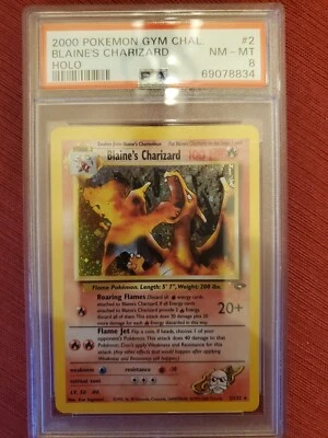 $300 • Buy 2000 Pokemon Gym Challenge Holo Blaine's Charizard #2/132 PSA 8  NM - MT