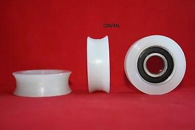 £12 • Buy 50MM Round U Groove Nylon Pulley With Ball Bearing  Wheels Roller For Rope 