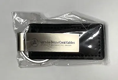 Mercedes Benz Of Coral Gables Black Leather Key Ring Keychain Advertising • $9.99