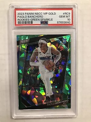 2023 Panini Vip Paolo Banchero Rc Rookie Green Sparkle #/99 Psa 10 Gem Mt Magic • $0.99