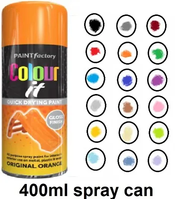 £5.74 • Buy Colour It Spray Paint Can Bottle Gloss Or Matt Finish 400ml Metal Wood Aerosol