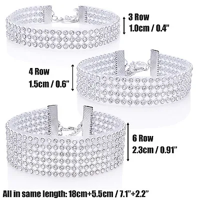 £1.99 • Buy Women Lady Full Diamante Crystal Choker Necklace Bracelet Set Wedding For Women 