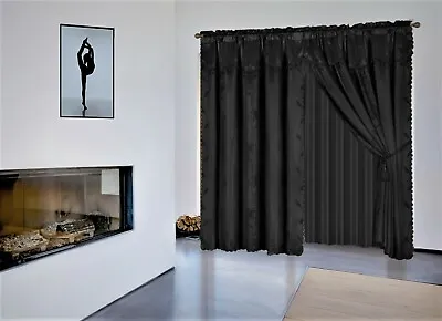 $21.60 • Buy 2 Panel Window Curtain Set (120  W X 84  L ) With Valance And Sheer Backing NADA