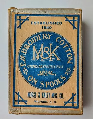 Antique Original Morse & Kaley Embroidery Cotton Vintage Thread Box Sewing  • $17.99