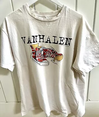 Rare Vintage Van Halen Sneakers 1993 Live Across Europe Tour T-shirt White • £50