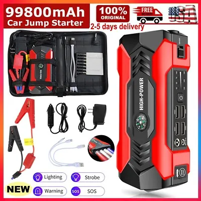 99800mAh Car Jump Starter Booster Jumper Power Box Bank Battery Charger Portable • $38.92