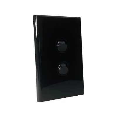 Two Gang Black Wall Plate Light Switch • $9.95