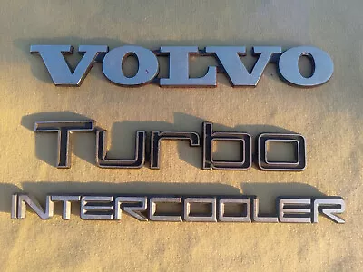 Volvo 240 Turbo Badge Emblem Logo OEM Trunk Metal OEM Original 1981-85 RARE 3pc • $68