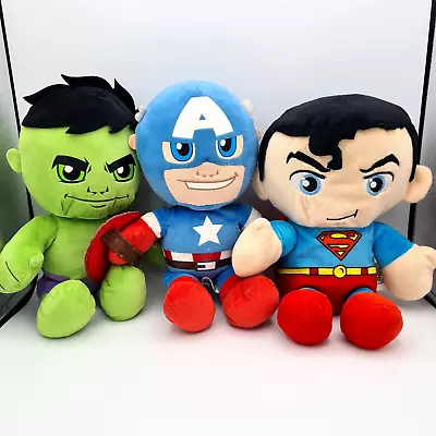 Superman Hulk Captain America 1 X DC & 2 X Marvel Superhero Plush Dolls • £5.99