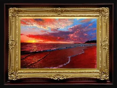 ORIGINAL Oil Painting Handmade Arseni ~ EVENING WALK 6  X 4  NO FRAME USA • $37.90