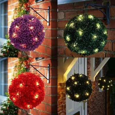 Solar Powered 20 Led Garden Hanging Sphere Topiary Flower Ball Lights Ornament • £39.99