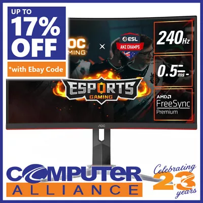 27  AOC C27G2Z 240Hz FHD Curved VA Gaming Monitor • $399