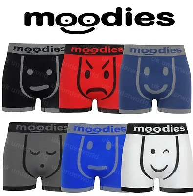 3 Pairs Mens Moodies Seamless Boxer Shorts Trunks Briefs Adults Underwear • £6.45