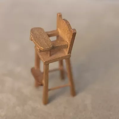 Dollhouse Miniature Vintage Wooden Highchair Baby Feeding Chair • $7.99