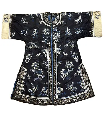 Antique Chinese Qing Dynasty Silk Embroidery Textile Skirt Robe Royal Panel • $4550