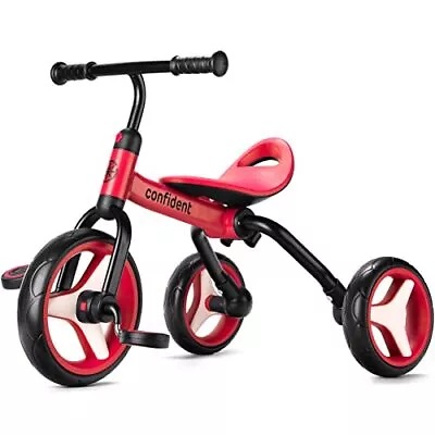  4 In 1 Tricycle For Toddlers Age 2-5 Folding Toddler Bike Kids Trike Red • $99.23
