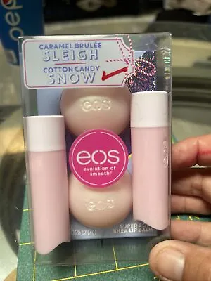 EOS Cotton Candy SHEA LIP BALM Brand NEW Set Lot 4 Pieces Stick Ball Variety • $12.50