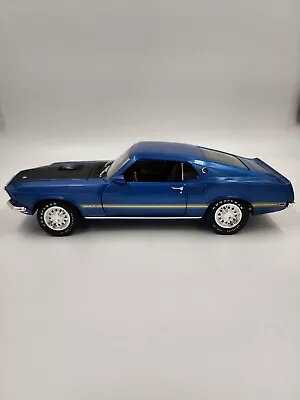 Ertl American Muscle 1969 Ford Mustang Mach 1 Blue 1:18 Scale Diecast Car LOOSE  • $68.95