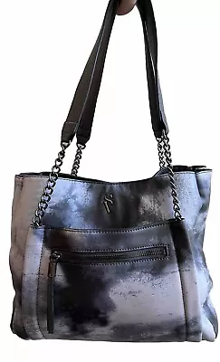 Simply Vera Wang Purse Rockbridge Tote Tie Dye Blue Gray Handbag Vegan • $14.99