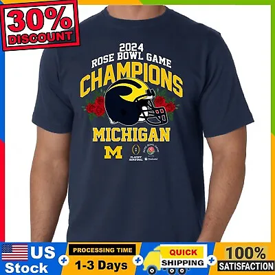 NEW !!! Michigan Wolverines College Football Playoff 2024 Champions T-Shirt • $35.95