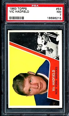 1963-64 TOPPS NHL HOCKEY #54 Vic Hadfield PSA 7 NM New York Rangers Card • $119