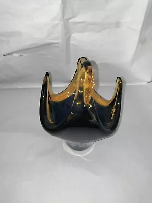 Murano  Style Blue/Gold Art Glass Swan/Paperweight (Read Description) • $10.99