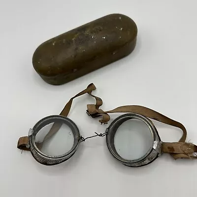 Antique Willson Goggles Safety Glasses With Case Steampunk • $24.89